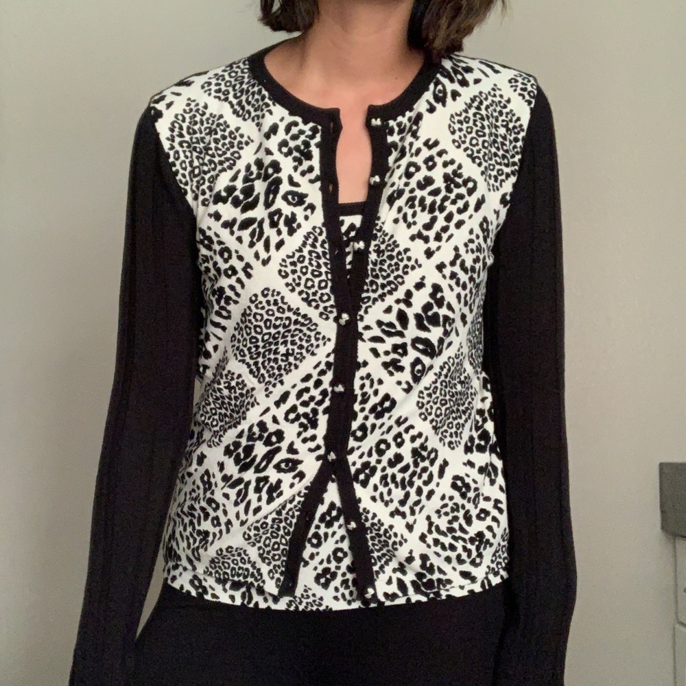 Blumarine Leopard Cardi/Cami Set
